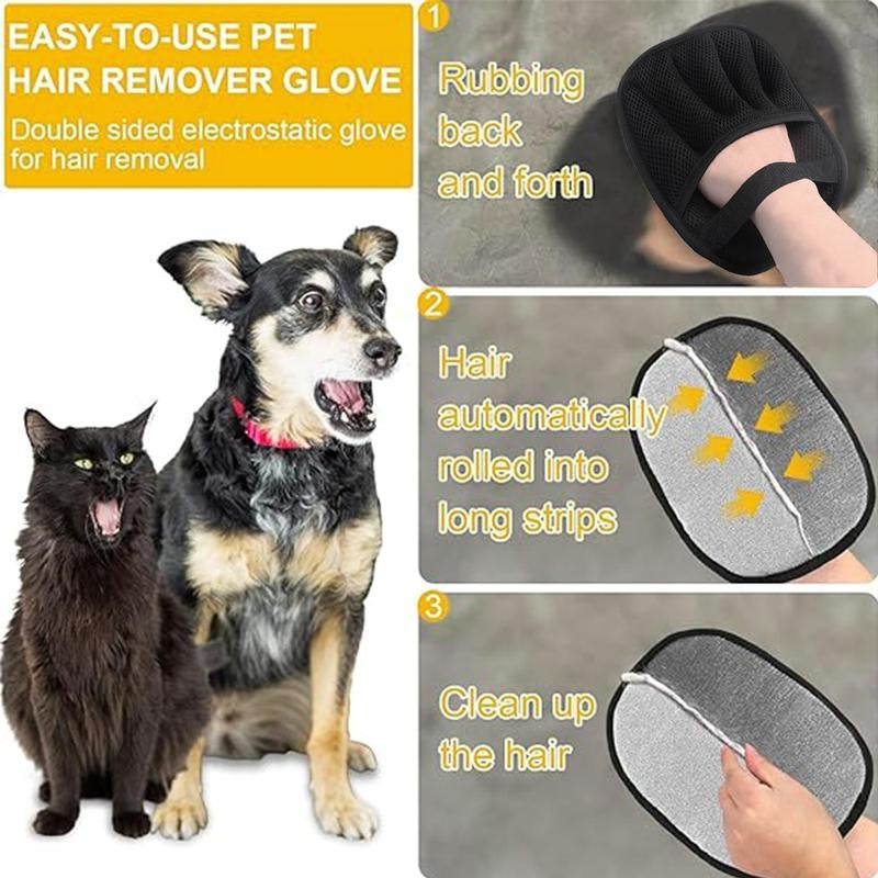 【Buy 1 Get 1 Free】Pet Hair Removal Gloves for Dogs and Cats, Lint Remover Tool, Reusable Pet Hair Removal Gloves for Cleaning Carpet, Couch, Clothing, Furniture, Pet Bed, Cat Tree