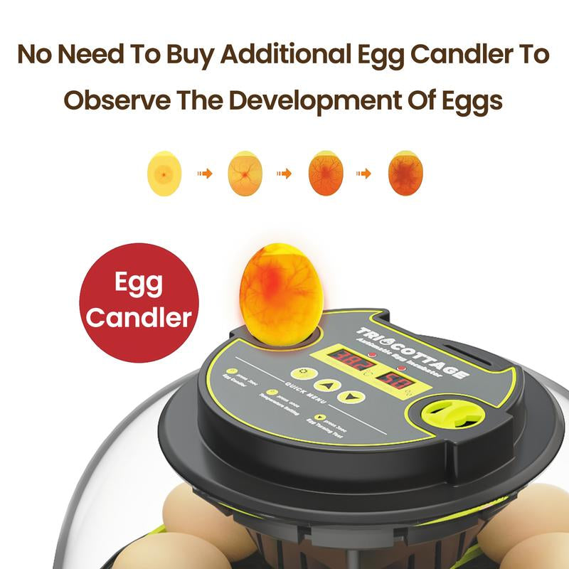 12 Egg Incubator, Automatic Egg Turning and Humidity Control, Electric Hatching Incubatorfor a Variety of Eggs, Pet Equipment Tools, M12H Smart