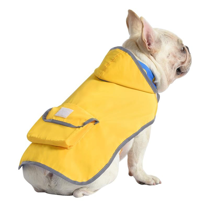 HDE Reversible Yellow & Ducks Dog Raincoat with Hood Reversible Waterproof Dog Raincoat