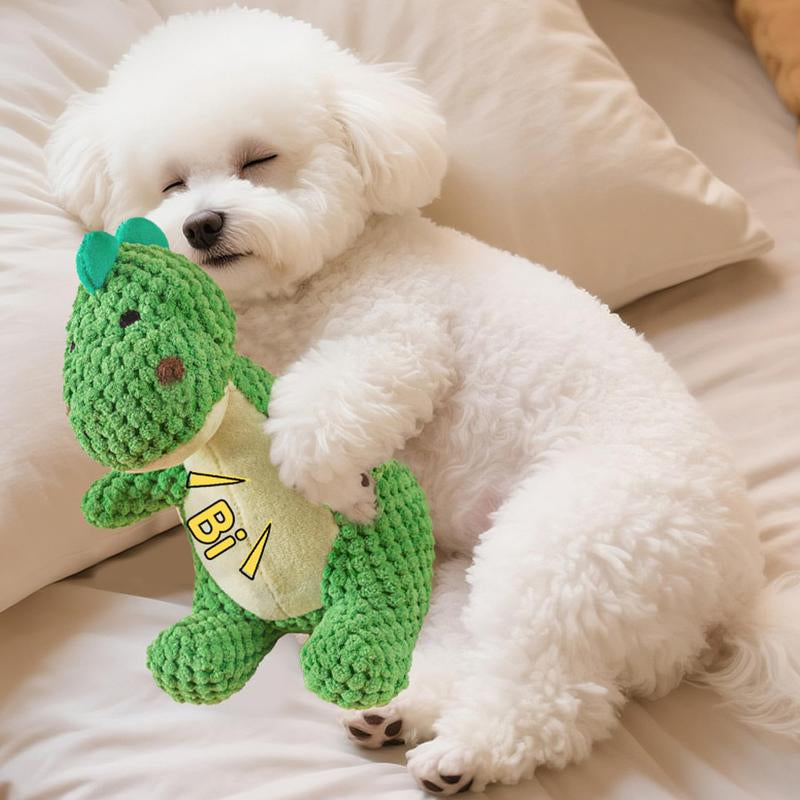 Dinosaur Dog Toy, Bite Resistant Plush Dog Chew Toys with Sound, Pet Teething Wellness, Stuffed Animal Plush for Puppy Playing Chewing