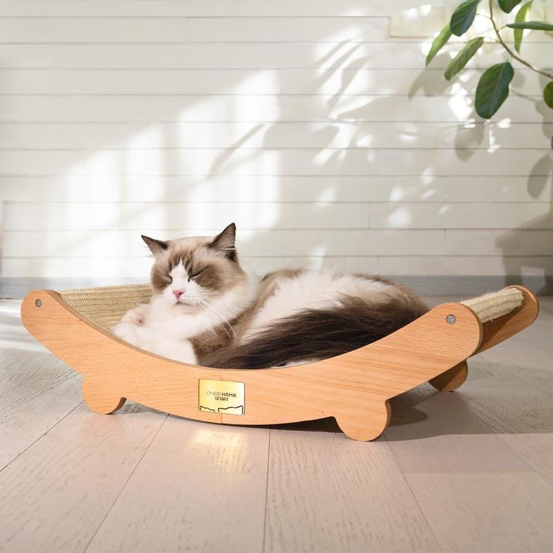 Extra Large Sisal Cat Scratching Bed, Nartural Sisal Wear-Resisitant Cat Scratcher, Cat Paw Pad for Large Cats, Cat Scratching Board Protects Cat from Scratching, Wooden Cat Home Furniture