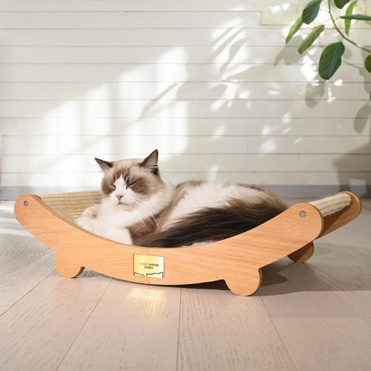 Extra Large Sisal Cat Scratching Bed, Nartural Sisal Wear-Resisitant Cat Scratcher, Cat Paw Pad for Large Cats, Cat Scratching Board Protects Cat from Scratching, Wooden Cat Home Furniture