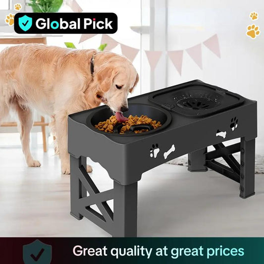 Adjustable Pet Feeding Bowl, 1 Set Ultrasonic Seal Pet Feeder with Anti-Slip Design, Pet Feeding Supplies for Small & Medium & Large Dogs & Cats
