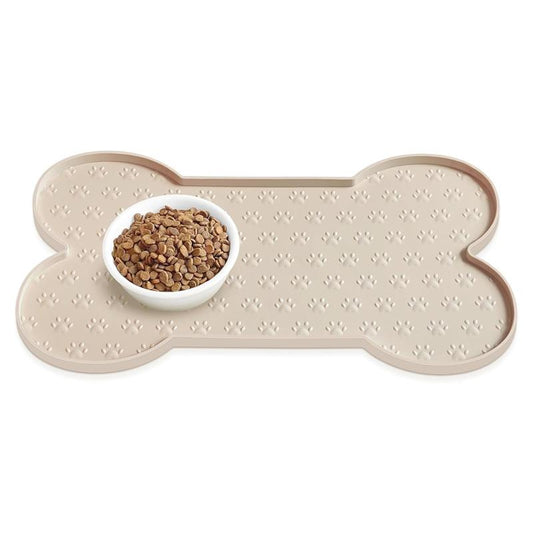 Dog Food Mat Anti-Slip Silicone Dog Bowl Mat Thicker Pet Placemat Waterproof with Raised Edge, Suitable for Small to Medium-Sized Dogs and Cats