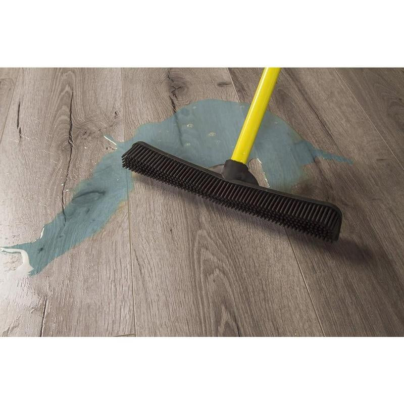 Original Pet Hair Rubber Broom with Squeegee, with 58 "Telescopic Handle for Carpet, Tile and Hardwood