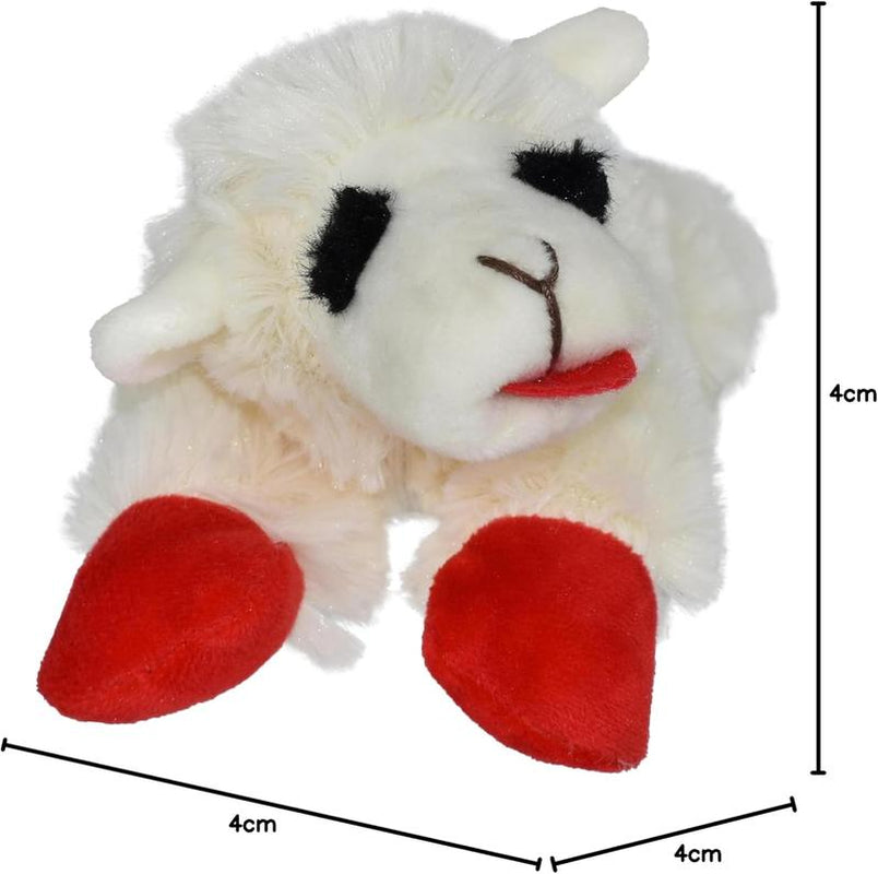 Multipet Lamb Chop Dog Plush Toy - Squeaky Dog Toy for All Dogs - Extra Soft Plush Dog Toy - Stuffed Animal Dog Toy for Cuddling & Playing - Cute Pet Toy (6", Cream)
