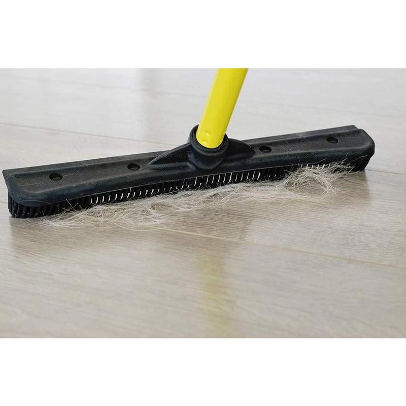 Original Pet Hair Rubber Broom with Squeegee, with 58 "Telescopic Handle for Carpet, Tile and Hardwood