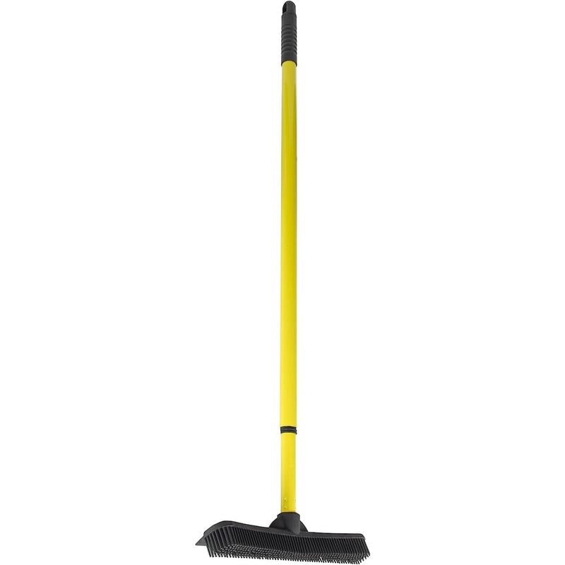 Original Pet Hair Rubber Broom with Squeegee, with 58 "Telescopic Handle for Carpet, Tile and Hardwood