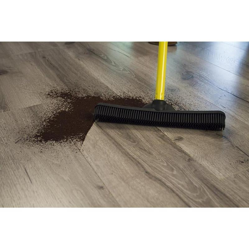 Original Pet Hair Rubber Broom with Squeegee, with 58 "Telescopic Handle for Carpet, Tile and Hardwood