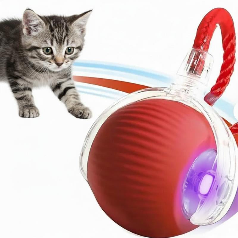 Interactive Cat & Small Dog Toy Ball | Type-C Rechargeable, Self‑Rolling on Floors/Rugs | LED + Bird Chirp | Enrichment Gift (Harsozo) Smart Cat Toys