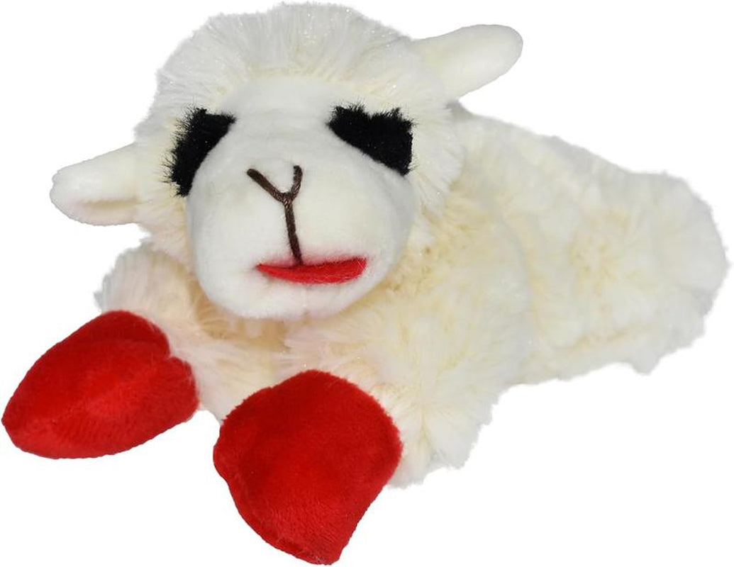 Multipet Lamb Chop Dog Plush Toy - Squeaky Dog Toy for All Dogs - Extra Soft Plush Dog Toy - Stuffed Animal Dog Toy for Cuddling & Playing - Cute Pet Toy (6", Cream)