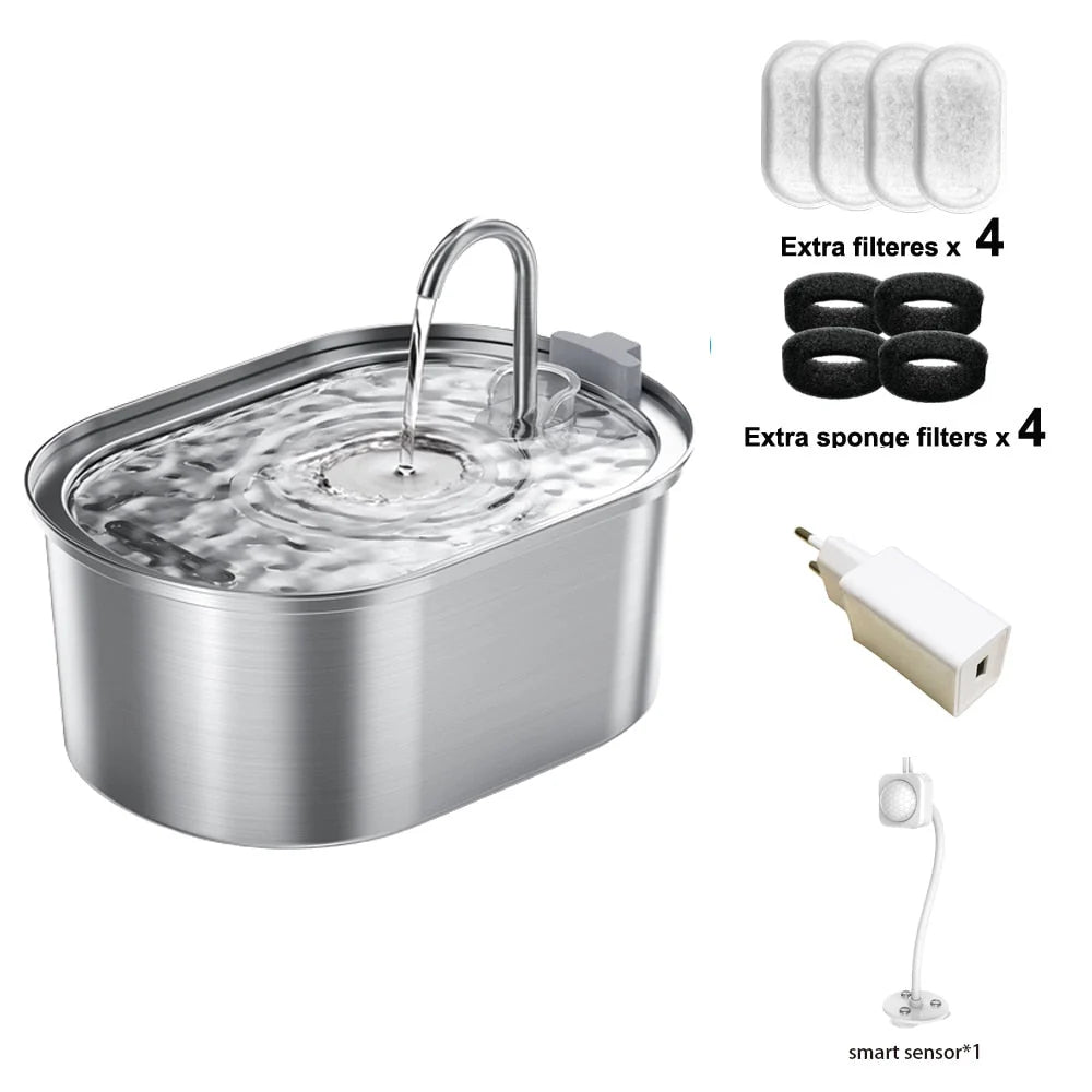 3.2L Stainless Steel Auto Smart Motion Sensor Cat Dog Water Dispenser