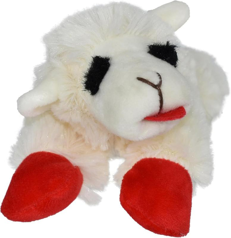 Multipet Lamb Chop Dog Plush Toy - Squeaky Dog Toy for All Dogs - Extra Soft Plush Dog Toy - Stuffed Animal Dog Toy for Cuddling & Playing - Cute Pet Toy (6", Cream)