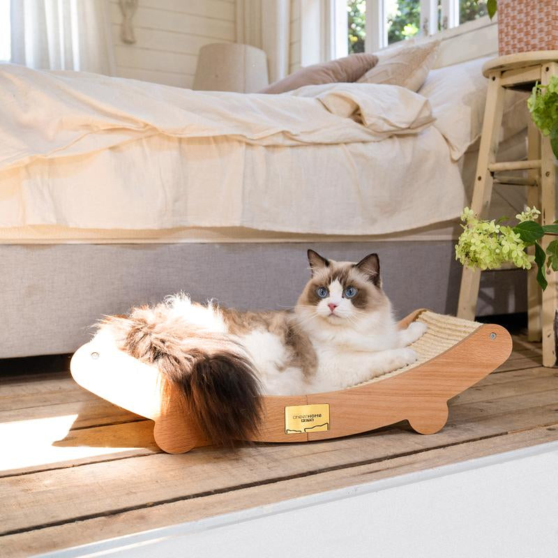 Extra Large Sisal Cat Scratching Bed, Nartural Sisal Wear-Resisitant Cat Scratcher, Cat Paw Pad for Large Cats, Cat Scratching Board Protects Cat from Scratching, Wooden Cat Home Furniture