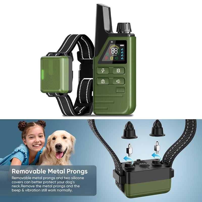 Dog Shock Collar 1 , 2 Dogs (10-120Lbs) - 4500FT Dog Training Collar with Remote IPX7 Waterproof Electric Collar with 3 Training Modes, Security Lock, Rechargeable E-Collar for All Breeds, Sizes