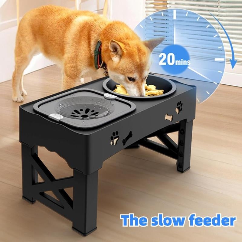 Adjustable Pet Feeding Bowl, 1 Set Ultrasonic Seal Pet Feeder with Anti-Slip Design, Pet Feeding Supplies for Small & Medium & Large Dogs & Cats