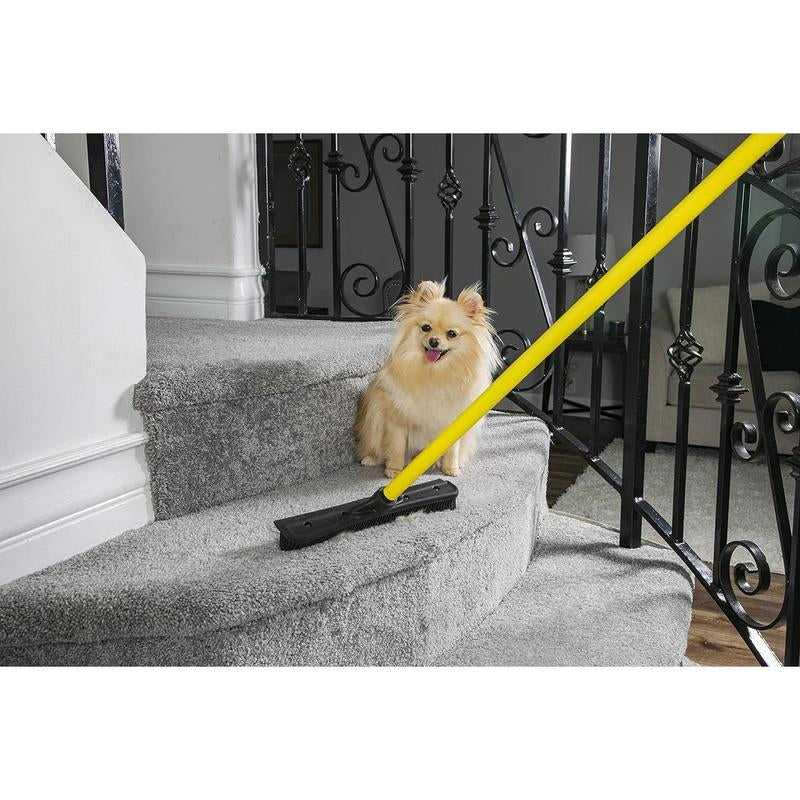 Original Pet Hair Rubber Broom with Squeegee, with 58 "Telescopic Handle for Carpet, Tile and Hardwood