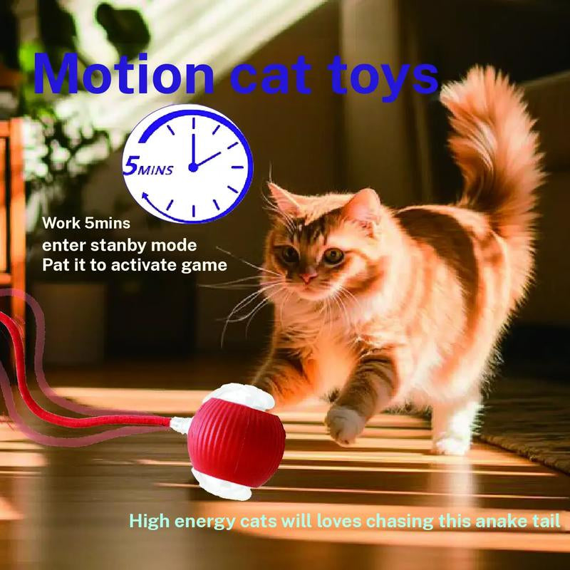 Interactive Cat & Small Dog Toy Ball | Type-C Rechargeable, Self‑Rolling on Floors/Rugs | LED + Bird Chirp | Enrichment Gift (Harsozo) Smart Cat Toys