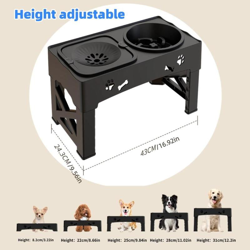 Adjustable Pet Feeding Bowl, 1 Set Ultrasonic Seal Pet Feeder with Anti-Slip Design, Pet Feeding Supplies for Small & Medium & Large Dogs & Cats