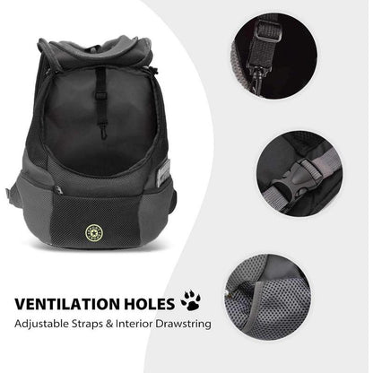 Pet Dog Carrier Backpack, Adjustable Breathable Dog Carrying Backpack with Safety Straps for Hiking, Dog & Cat Accessories for Hiking Camping Travel