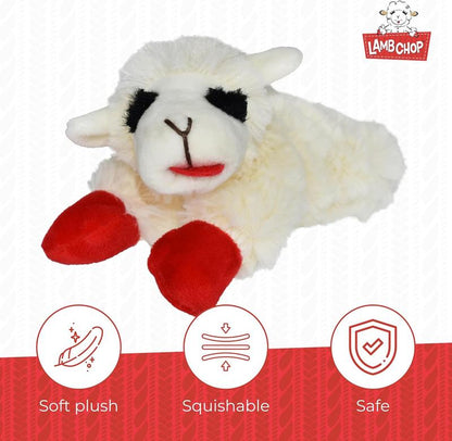 Multipet Lamb Chop Dog Plush Toy - Squeaky Dog Toy for All Dogs - Extra Soft Plush Dog Toy - Stuffed Animal Dog Toy for Cuddling & Playing - Cute Pet Toy (6", Cream)