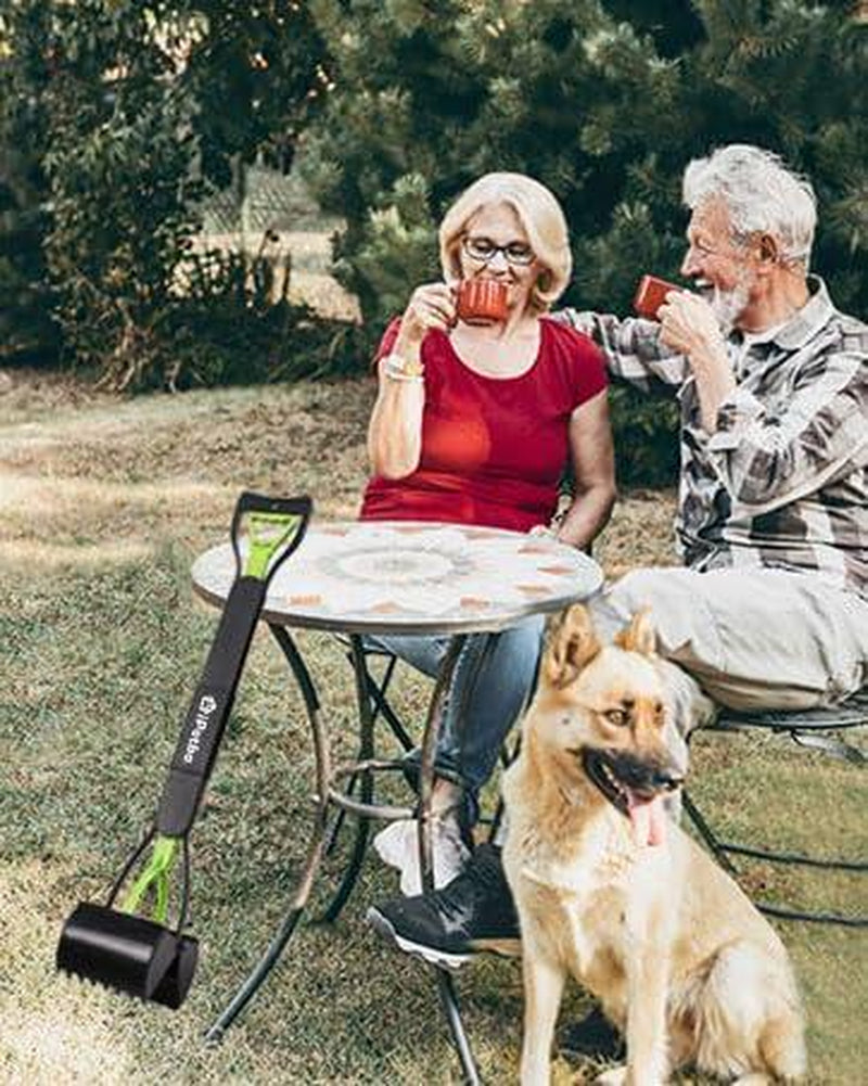 IPETBA 32" XL Dog Pooper Scoopers, 4-In-1 No Bending Foldable Long Handle Portable Pet Poop Picker Upper Non-Breakable Durable Spring for Gravel Dirt Grass