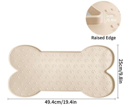 Dog Food Mat Anti-Slip Silicone Dog Bowl Mat Thicker Pet Placemat Waterproof with Raised Edge, Suitable for Small to Medium-Sized Dogs and Cats