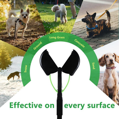IPETBA 32" XL Dog Pooper Scoopers, 4-In-1 No Bending Foldable Long Handle Portable Pet Poop Picker Upper Non-Breakable Durable Spring for Gravel Dirt Grass