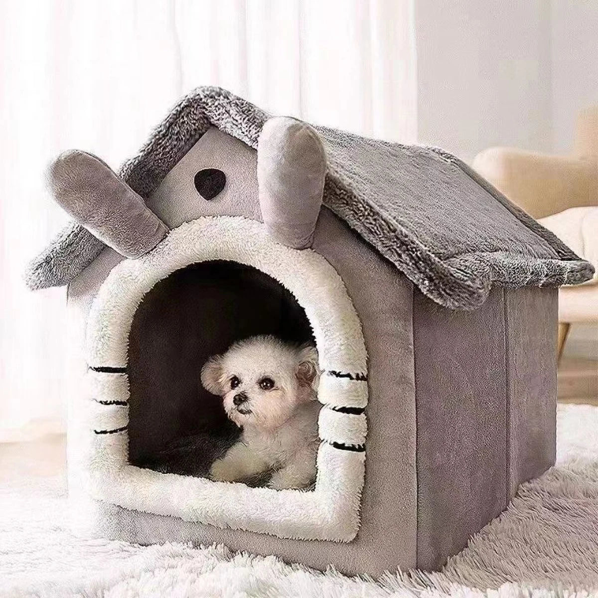 Arctic Velvet Pet House Soft Comfortable Fully Enclosed Durable Detachable Washable Dog Nest Cat Nest