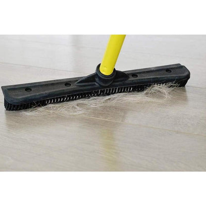 Original Pet Hair Rubber Broom with Squeegee, with 58 "Telescopic Handle for Carpet, Tile and Hardwood