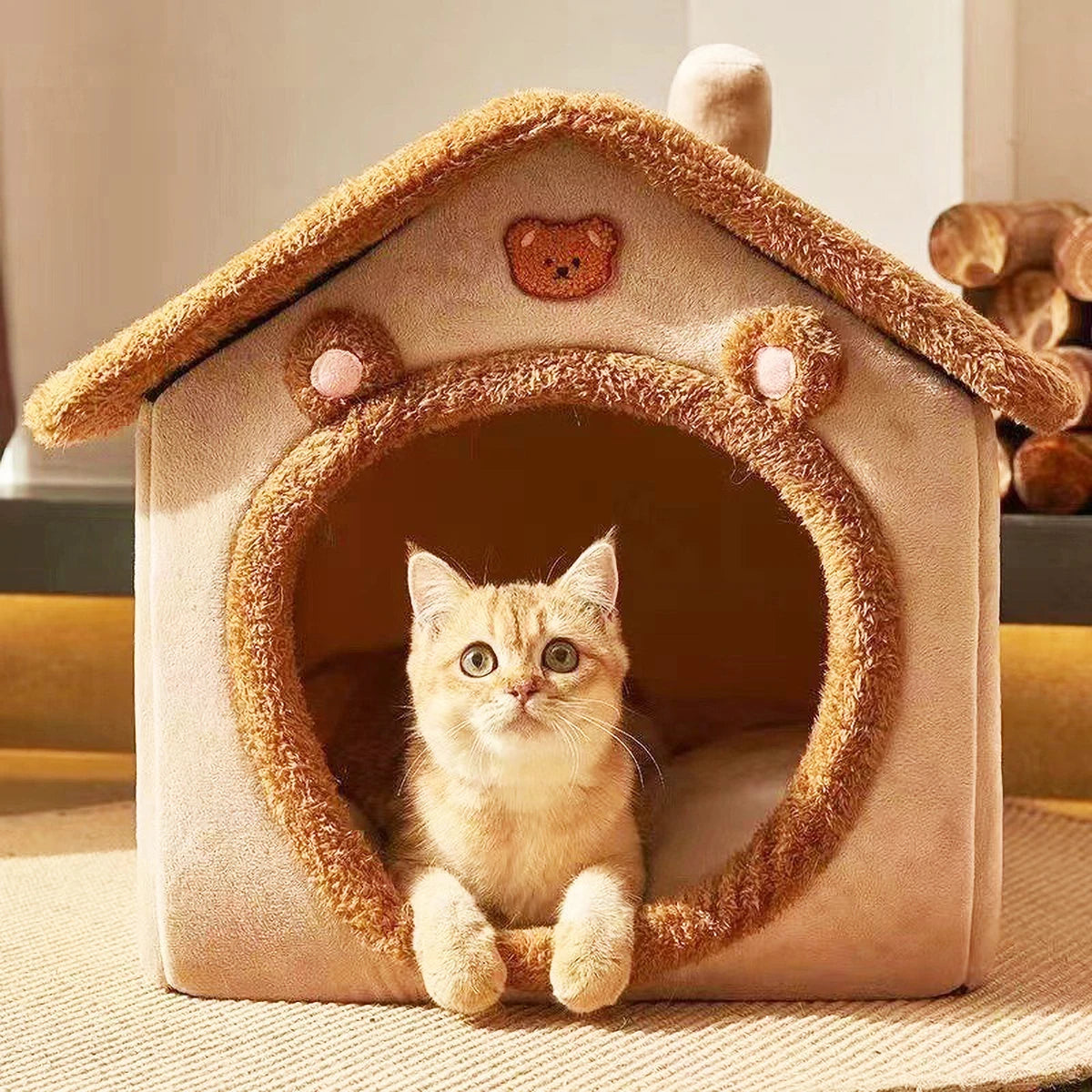 Arctic Velvet Pet House Soft Comfortable Fully Enclosed Durable Detachable Washable Dog Nest Cat Nest