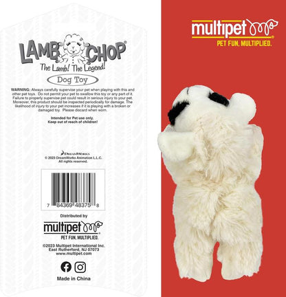 Multipet Lamb Chop Dog Plush Toy - Squeaky Dog Toy for All Dogs - Extra Soft Plush Dog Toy - Stuffed Animal Dog Toy for Cuddling & Playing - Cute Pet Toy (6", Cream)