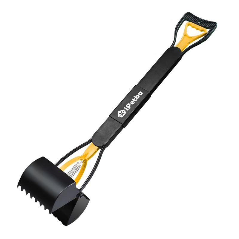 IPETBA 32" XL Dog Pooper Scoopers, 4-In-1 No Bending Foldable Long Handle Portable Pet Poop Picker Upper Non-Breakable Durable Spring for Gravel Dirt Grass