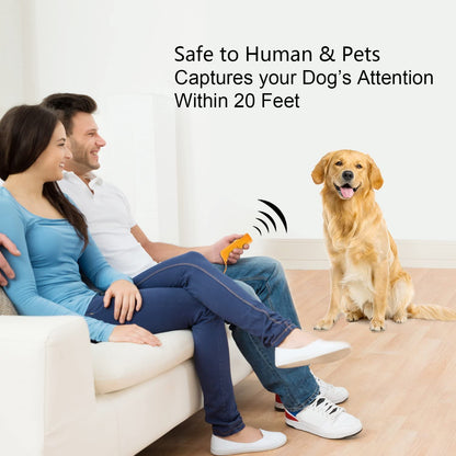 LED Ultrasonic Dog Repeller and Trainer Device 3 in 1 anti Barking Stop Bark Handheld Dog Training Device (Yellow)