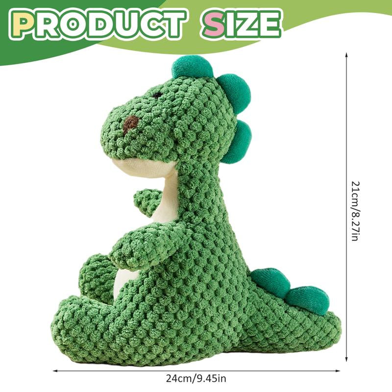 Dinosaur Dog Toy, Bite Resistant Plush Dog Chew Toys with Sound, Pet Teething Wellness, Stuffed Animal Plush for Puppy Playing Chewing