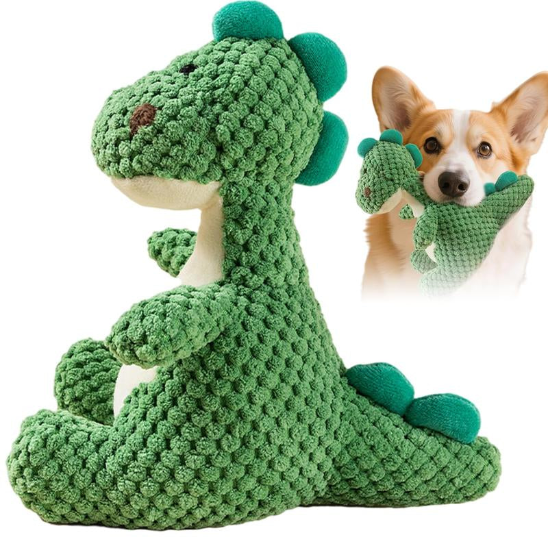 Dinosaur Dog Toy, Bite Resistant Plush Dog Chew Toys with Sound, Pet Teething Wellness, Stuffed Animal Plush for Puppy Playing Chewing